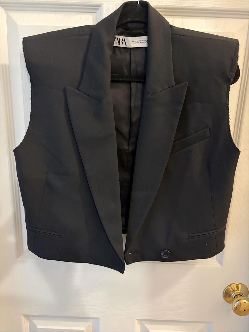 Zara Black Tailored Sleeveless Blazer Vest